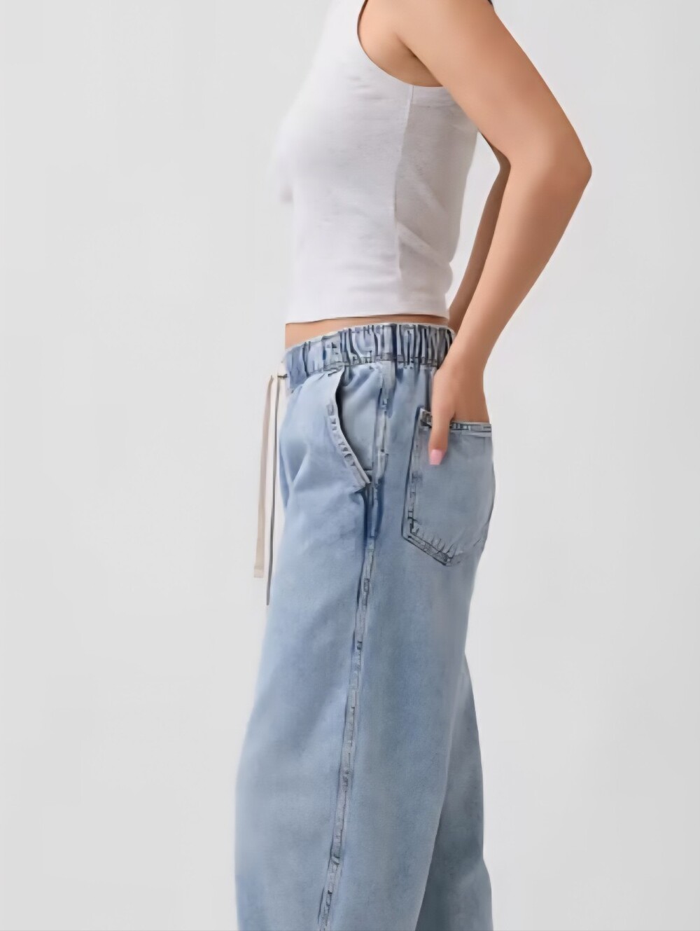 GAP Mid Rise SuperSoft Pull-On Barrel Jeans Sz M - Picture 10 of 13